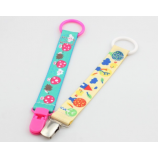 Ribbon Dummy Holder Baby Soother Metal Pacifier Clips with high quality and any size