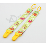 Colorful printed polyester chain pacifier clip with high quality and any size