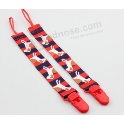 Red ribbon Christmas gift baby pacifier clip