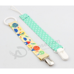 High Quality Lovely Polka Dot Ribbon Chain Baby Pacifier Holder Clip