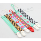 Cute mushroom ribbon chain with pacifier clips with high quality and any size