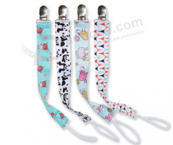 Wholesale metal clip ribbon baby pacifier clip custom