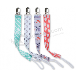 Chevron Double face star printed baby pacifier clip