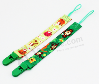High quality ribbon material pacifier clip for newborn baby