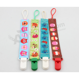 Factory Sell Polyester Custom Pattern Cartoon Pacifier Clip