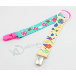 Metal and plastic custom logo printing baby pacifier clipper