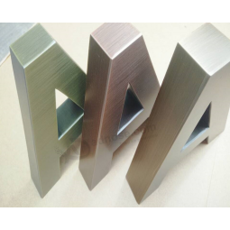 Brushed finish stainless steel letter sign Painted decorated letter building name