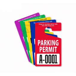 Factory direct custom plastic PVC hang tag parking permits