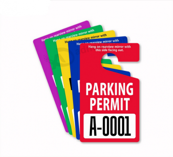 Factory direct custom plastic PVC hang tag parking permits