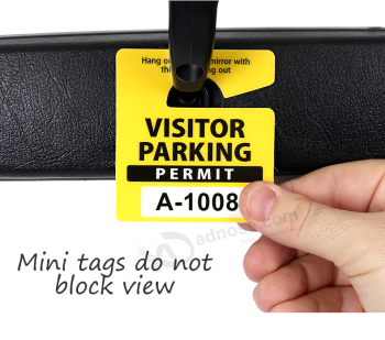 No bloquee la vista, permiso de estacionamiento para visitantes, etiquetas para colgar el mini estacionamiento