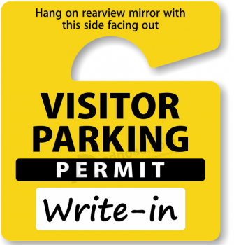 サインパネル付きの駐車許可証を切る