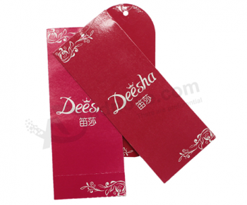 Offset printing oil paper folded hang tag for sale