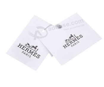 Double sided printing elastic string paper folded hang tag
