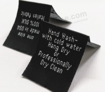 Custom logo center fold woven label for Garment