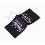 High density satin centerfold woven clothing labels