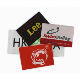 Best selling centerfold satin woven label for clothing
