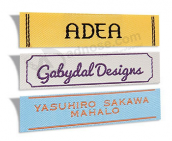 Soft colorful damask woven t shirt label design tags