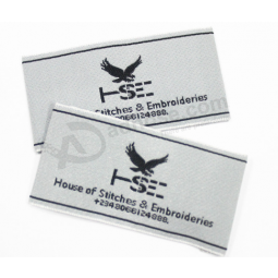 White cotton famous woven clothing labels custom