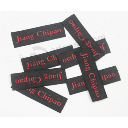 High quality logo straight cut woven labels for clothing