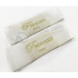 High density satin woven label with low moq