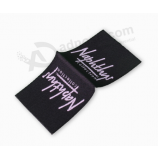 Custom centerfold woven label sew in garment clothing label
