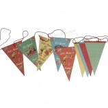 Recyclable outdoor christmas paper hanging bunting string flag with high quality and any size