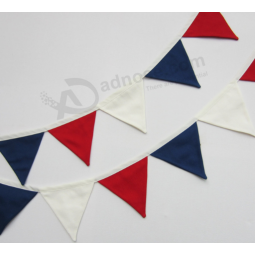 Wholesale custom decoration triangle cotton fabric banner