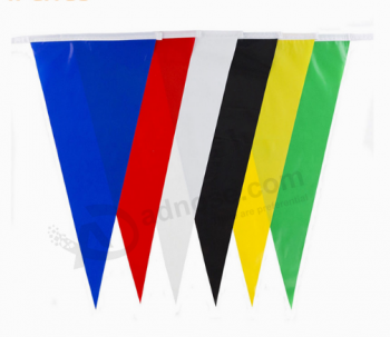 LogoTipo personalizado de fornecimenTo de fábrica pendurado bandeiras de galhardeTe de pvc para exibição