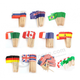 Printed wood Spain toothpick national flag wholesale
