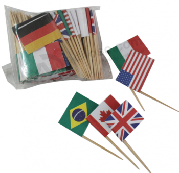 Wholesale custom small toothpick paper national flag