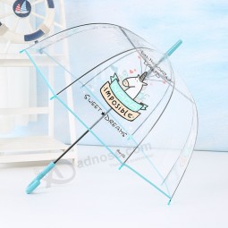 Lovely Unicorn clear bubble down shaped apollo poe transparent umbrella for rain with your logo