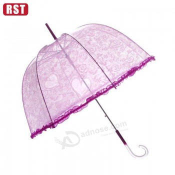 ホットセールレディースレースの傘最新のデザイン透明な結婚式の傘