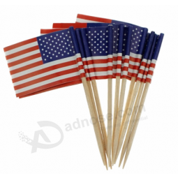 Factory Cheap Custom Wooden Toothpick Cocktail Flag