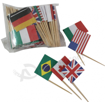 Goedkope groothandel aangepaste tandenstoker papieren nationale vlag