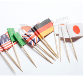 Usine populaire de drapeau de pays de cure-dent de papier en gros