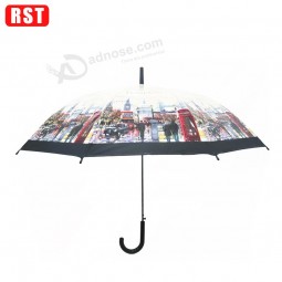 High quality Transparent Automatic Straight Dome shape umbrella with your logo