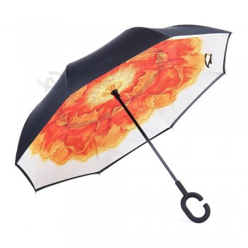 новый дизайн перевернутый зонтик оптом рекламный 2 слоя зонтик перевернутый