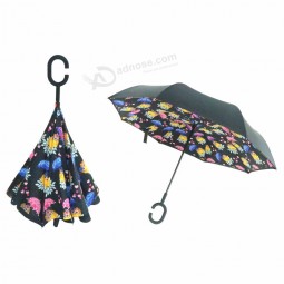 2018 высокое качество c ручка прямой зонт перевернутый автомобиль зонтик обратный зонт для подарков