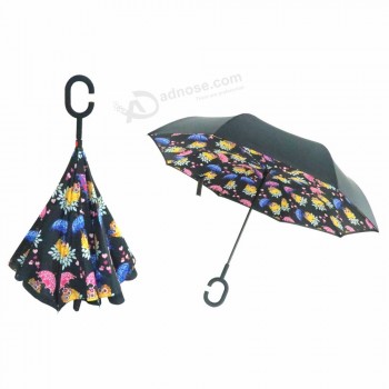 2018 Paraguas reversible del paraguas del coche del paraguas derecho de la manija de c de la alTa calidad para los regalos