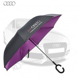 Promotional wholesale new design strong windproof parasol upside down inverted umbrellas with custom logo print