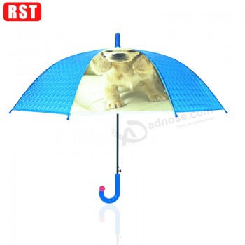 高品質の子供の傘格安プロモーション3d犬は、子供のためのまっすぐな傘を印刷します