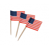 Venta al por mayor palillos de América bandera palillos de dientes banderas de cóctel