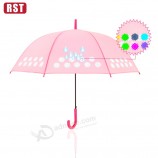 Hot sale new fashion creative color changing straight cute children umbrella for kids with your logo