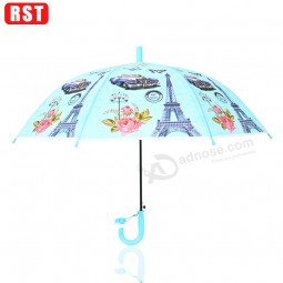 Christmas gift cheap promotion children umbrella Eiffel Tower kids umbrellas transparent clear umbrella with your logo