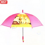 Automatic transparent visual kid umbrella straight children umbrella advertising with your logo