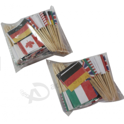 China supplier mini wooden toothpick national paper flag