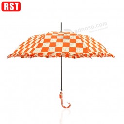 GemaakT in china compacTe paraplu kleurrijke kanTen rand dames rechTe parasol