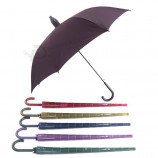도매 고품질 J 모양은 플라스틱 덮개를 가진 온라인 쇼핑 인도 우산 방수 우산을 취급한다