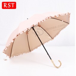 卸売高品質の中国の新製品竹は女性のためのストレートレースの傘日本傘を処理し