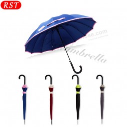 оптовый подгонянный бизнес windproof промотирование большой размер прямой зонтик с shinning край сильные windproof mbrellas